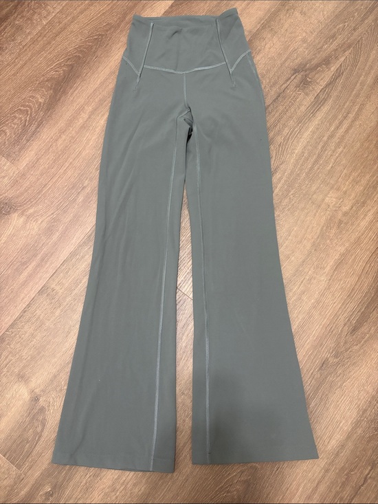 lululemon athletica Pants - Lululemon athletica High-Waist Flared Leggings in Sage/Olive Green Size 0 *Read